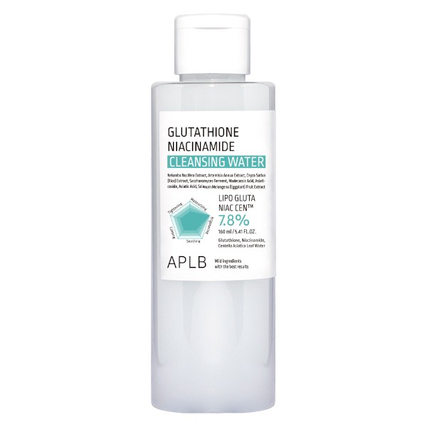 1742635111004aplb-glutathione-niacinamide-cleansing-water-160ml.jpg APLB Glutathione Niacinamide Cleansing Water 160ml - Image 1