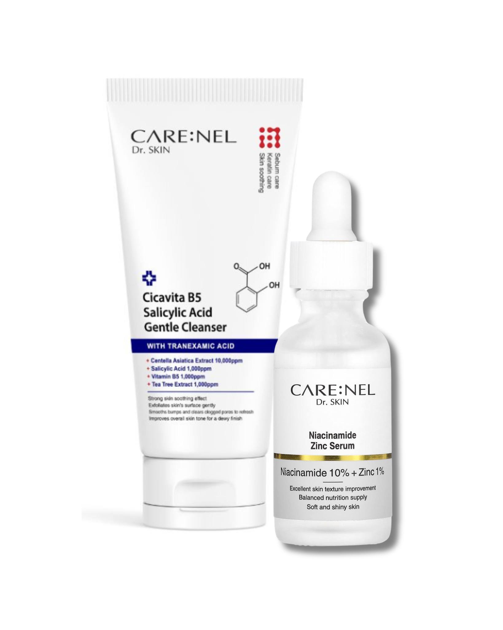 1746679505519carenel-cicavita-b5-salicylic-acid-gentle-cleanser-niacinamide-zinc-serum-combo.jpg Care:Nel Cicavita B5 Salicylic Acid Gentle Cleanser & Niacinamide Zinc Serum Combo - Image 1