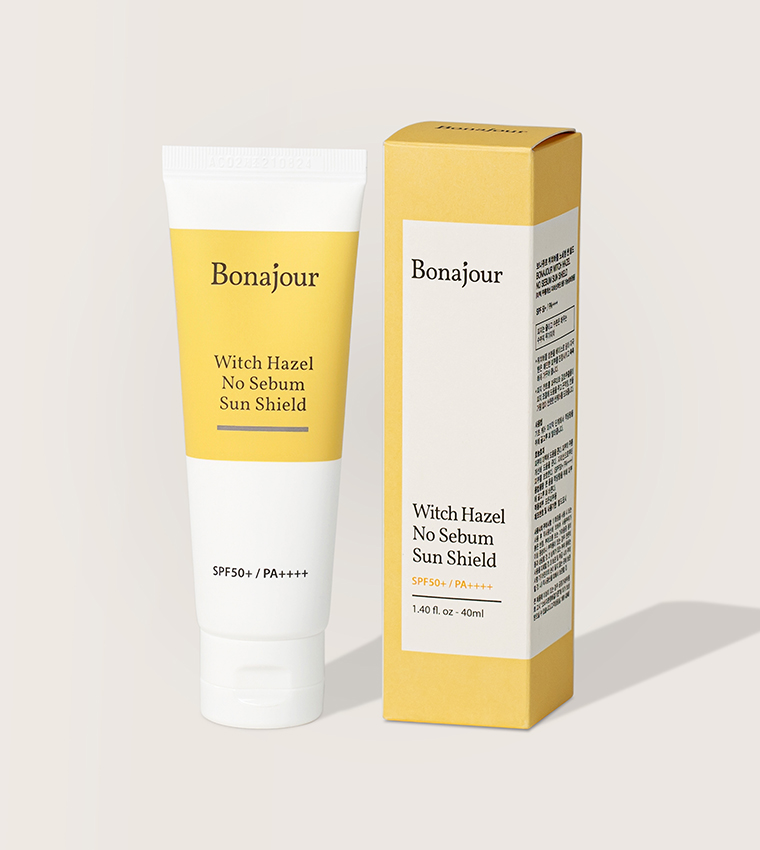 1756362480489bonajour-witch-hazel-no-sebum-sun-shield-40ml-physical-sunblock-spf50pa.jpg BONAJOUR Witch Hazel No Sebum Sun Shield 40ml (Physical Sunblock, SPF50+/PA++++) - Image 1