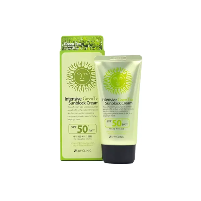 17599352663163w-clinic-intensive-green-tea-sunblock-cream-70ml.webp 3W CLINIC Intensive Green Tea Sunblock Cream- 70ml - Image 1
