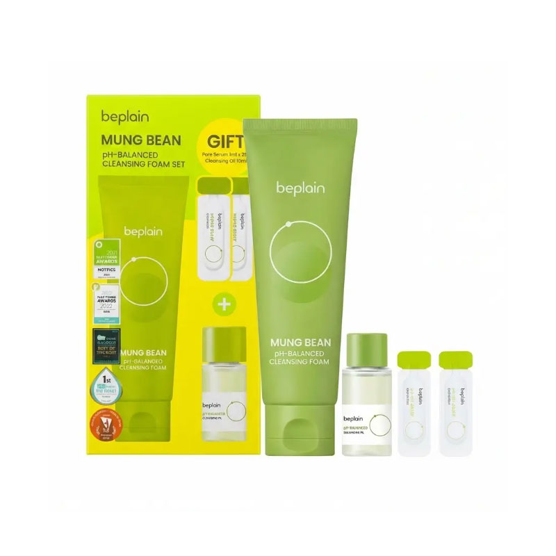 1771042832085beplain-mung-bean-ph-balanced-cleansing-foam-80ml-gift-pore-serum-1ml2ea-cleansing-oil-10ml.jpg BEPLAIN Mung Bean pH-Balanced Cleansing Foam - 80ml (Gift Pore Serum 1ml*2EA + Cleansing Oil 10ml) - Image 1