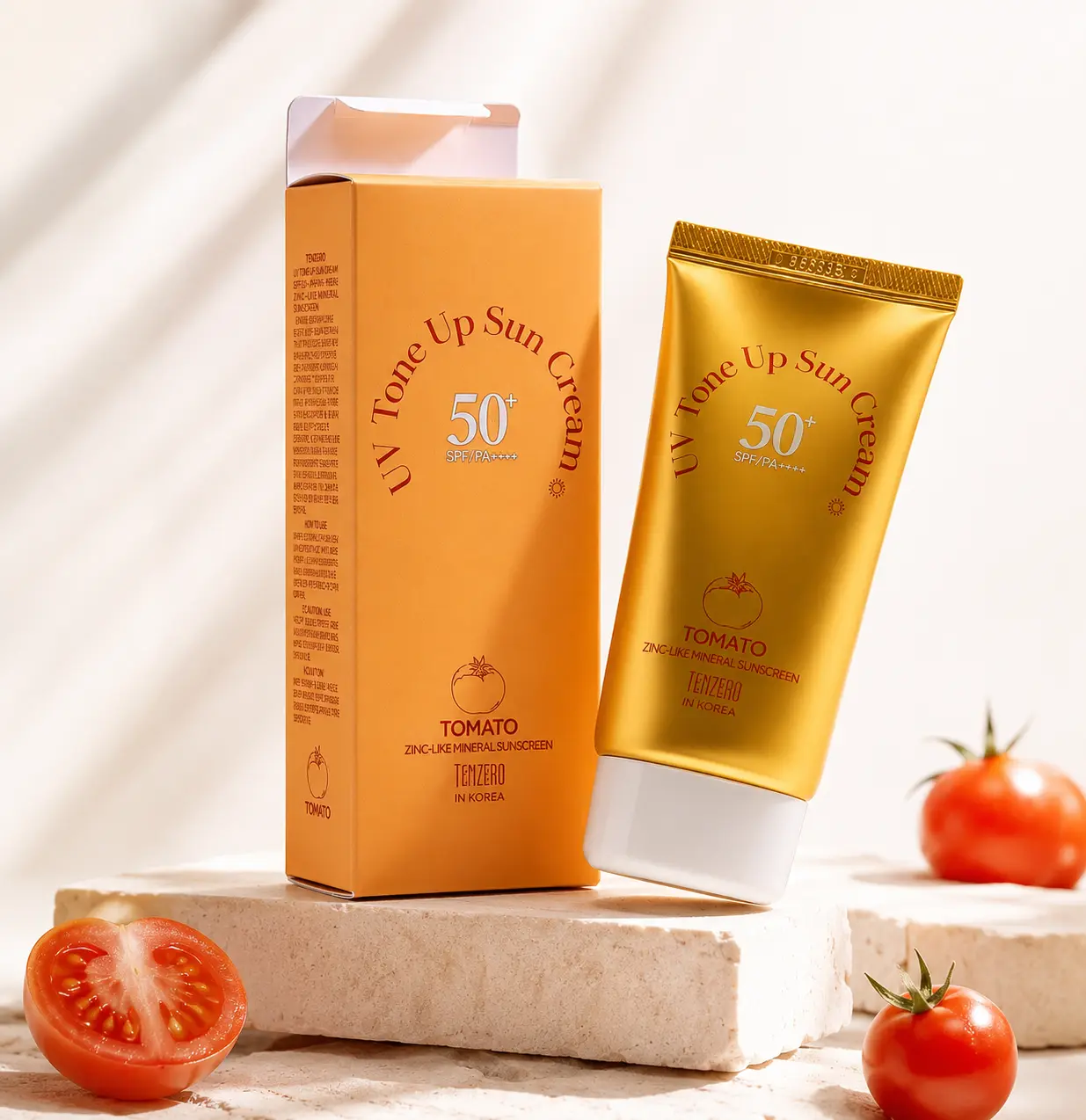 1785135675097tenzero-tomato-uv-tone-up-sun-cream-spf50-70g.webp TENZERO Tomato UV Tone Up Sun Cream SPF50+ 70g - Image 1
